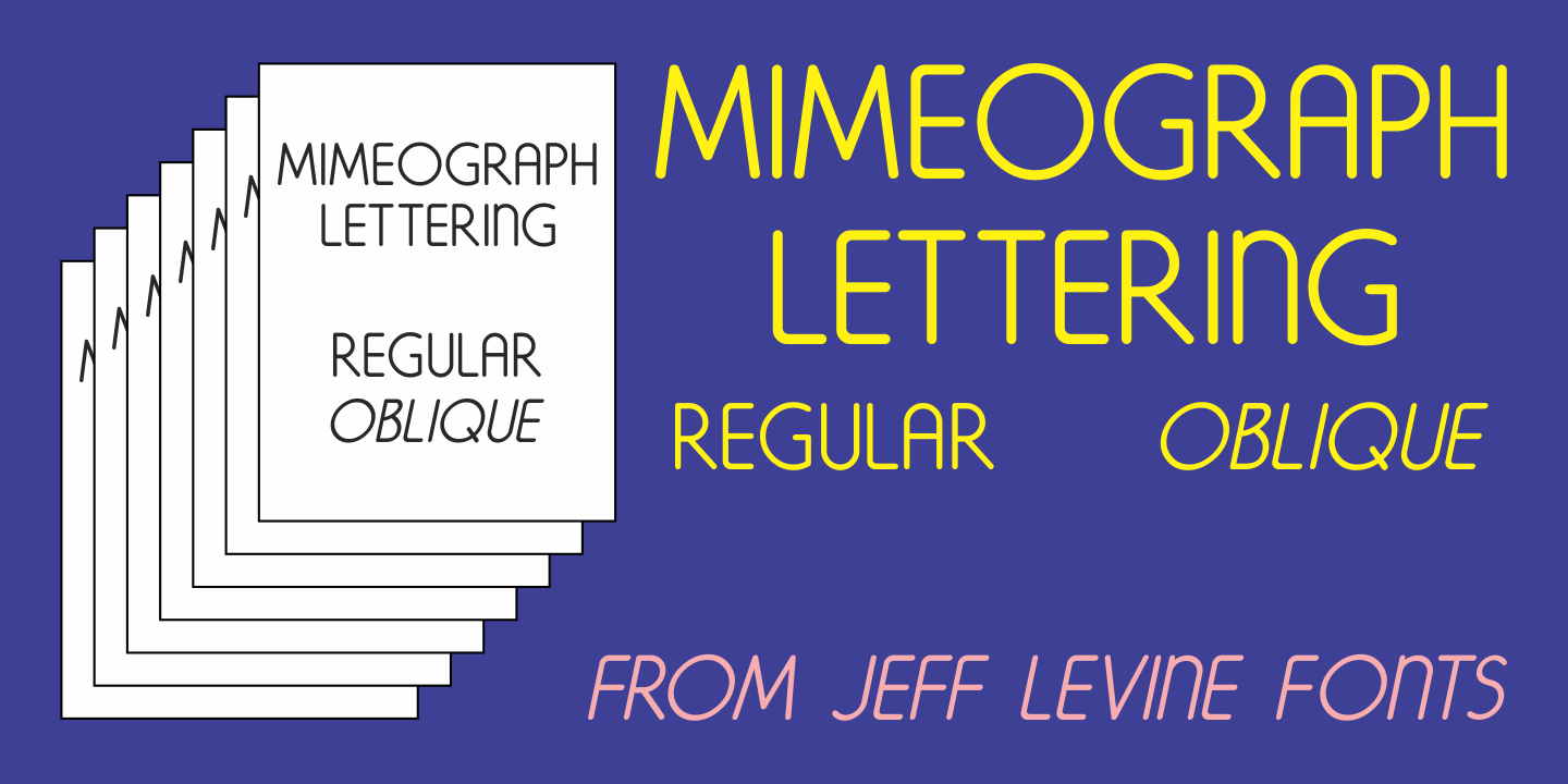 Mimeograph Lettering JNL Font preview